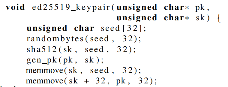 Listing 3. ’An example of safe Ed25519 key generation and storage’
