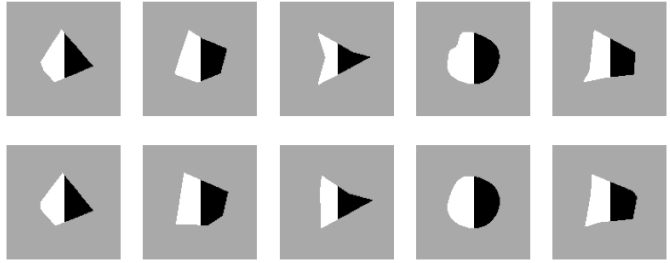 Figure 8. Some of the incorrectly classified unseen shapes in the open-set recognition task. Top: outputs of the normalization module. Bottom: closest training exemplars.