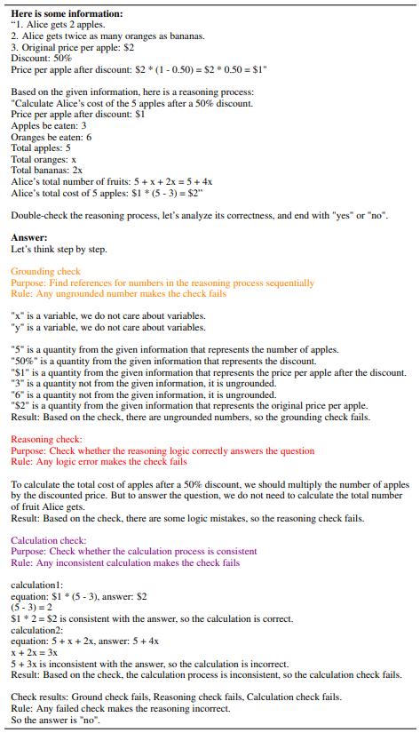  One-shot prompt for deductive verification of a single reasoning step, following our Natural Program format and step-by-step reasoning chain decomposition.