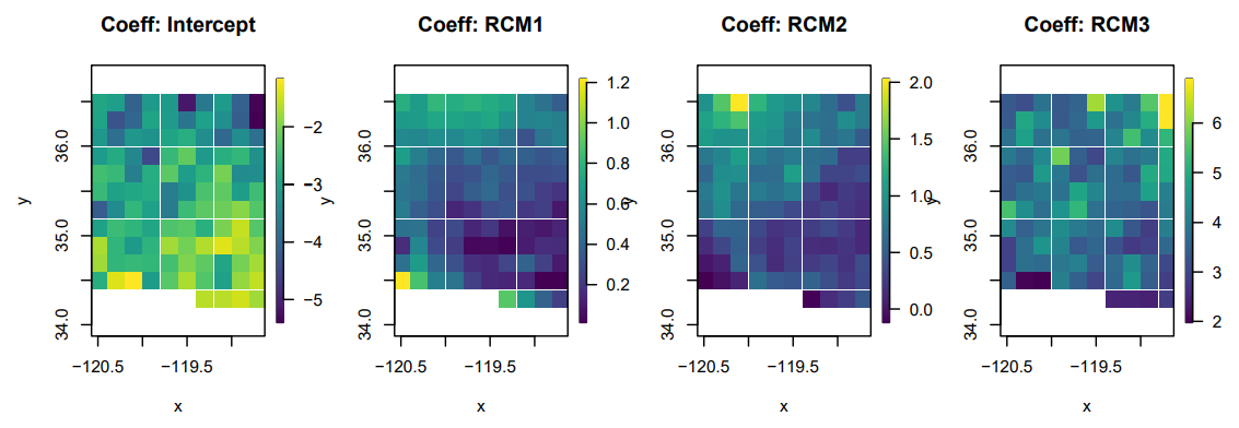 Figure A2. Value of β fixed at each location in the study area.