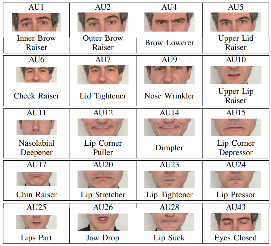 TABLE ITHE 20 AUS PREDICTED BY THE AU DETECTION MODEL.