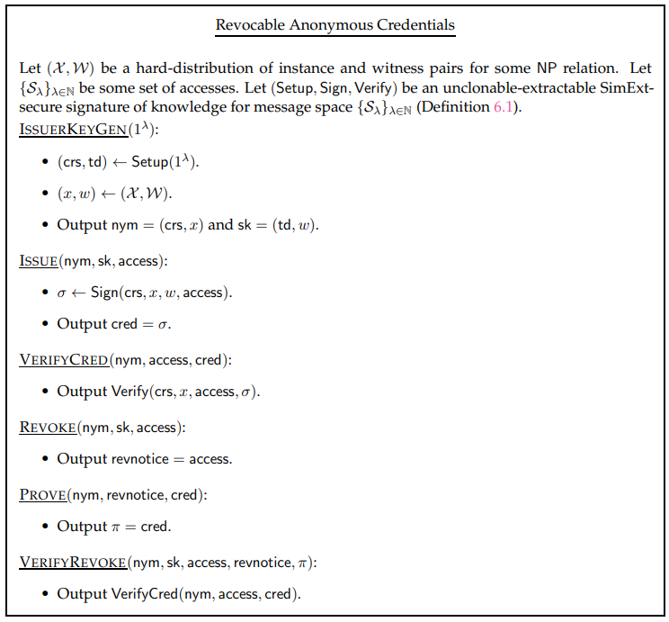 Figure 7: Revocable Anonymous Credentials