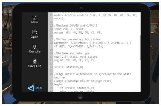 Figure 2: The in-game coding functionality.