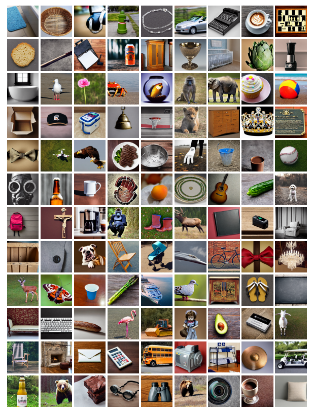 Figure 11. Examples from Stable Diffusion. The samples generated by different generative models vary, even within the same category.