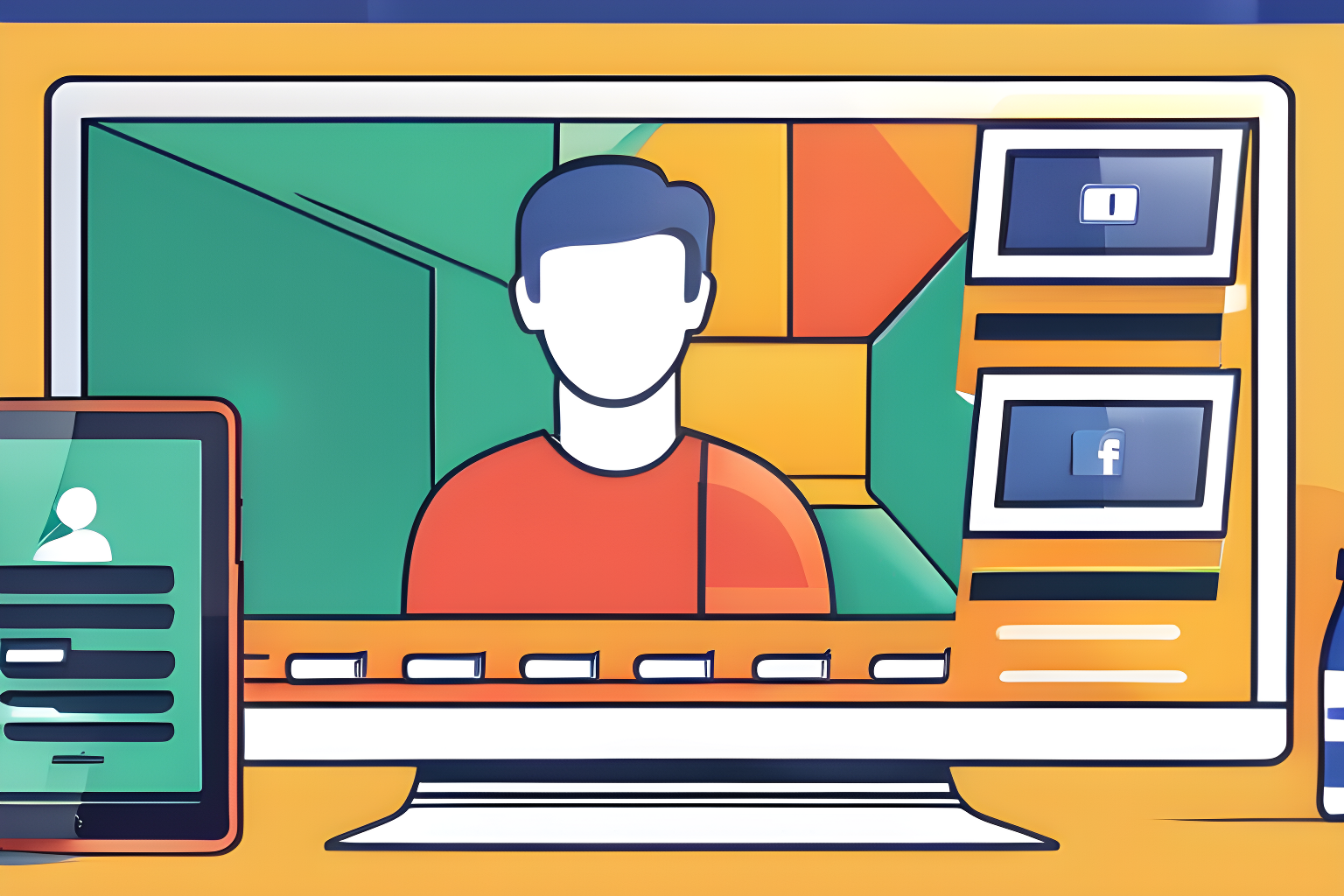 Facebook video ad illustration