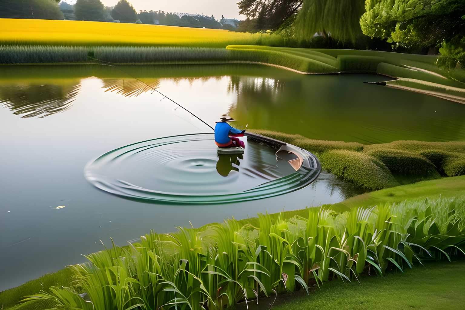 Fishing in the pond