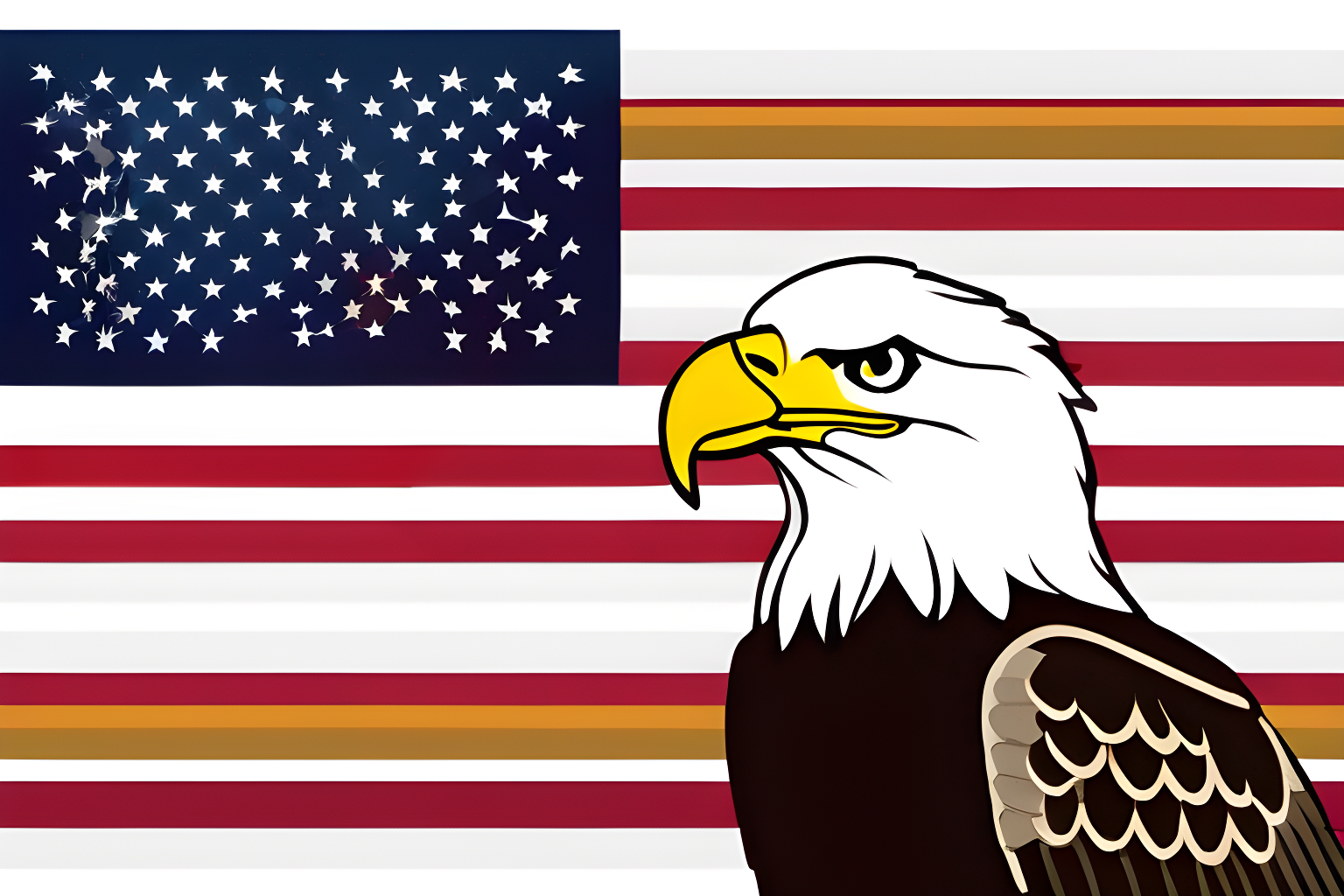 flag of the united states with a bald eagle