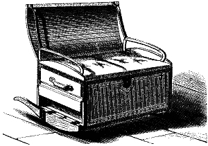 COMBINED TRUNK AND ROCKING CHAIR.