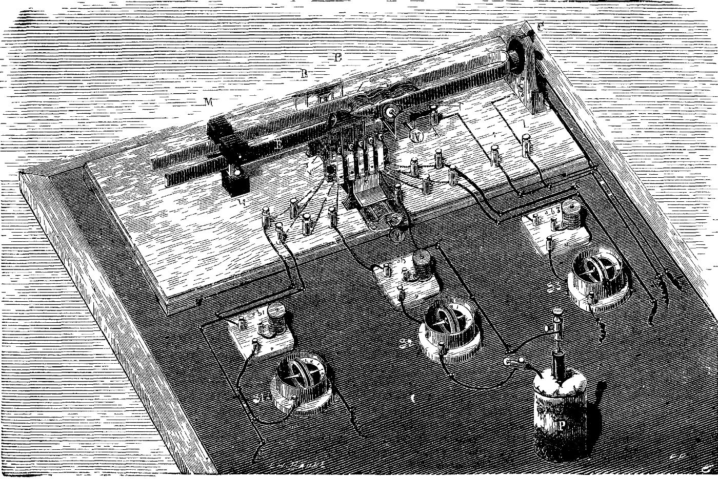 FIG. 3.—ARRANGEMENT FOR TESTING ELECTRIC PILES.