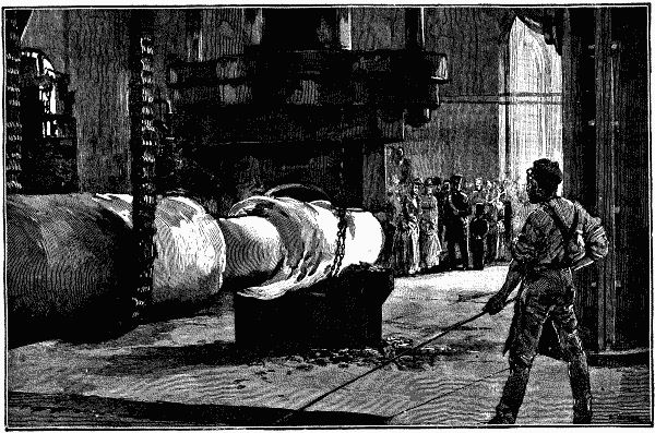 PROPELLER SHAFT BEING PRESSED AT MESSRS. JOHN BROWN & CO.'S WORKS, SHEFFIELD.