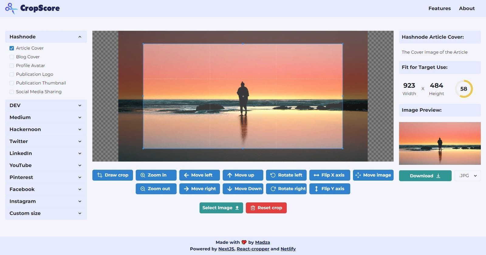 Представляем CropScore: инструмент для обрезки изображений для создателей контента ✂✨