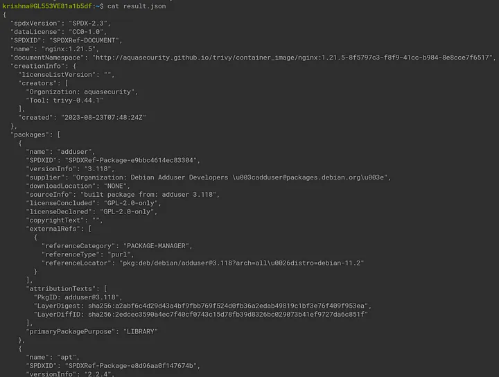 List of all packages installed in the docker image - 1