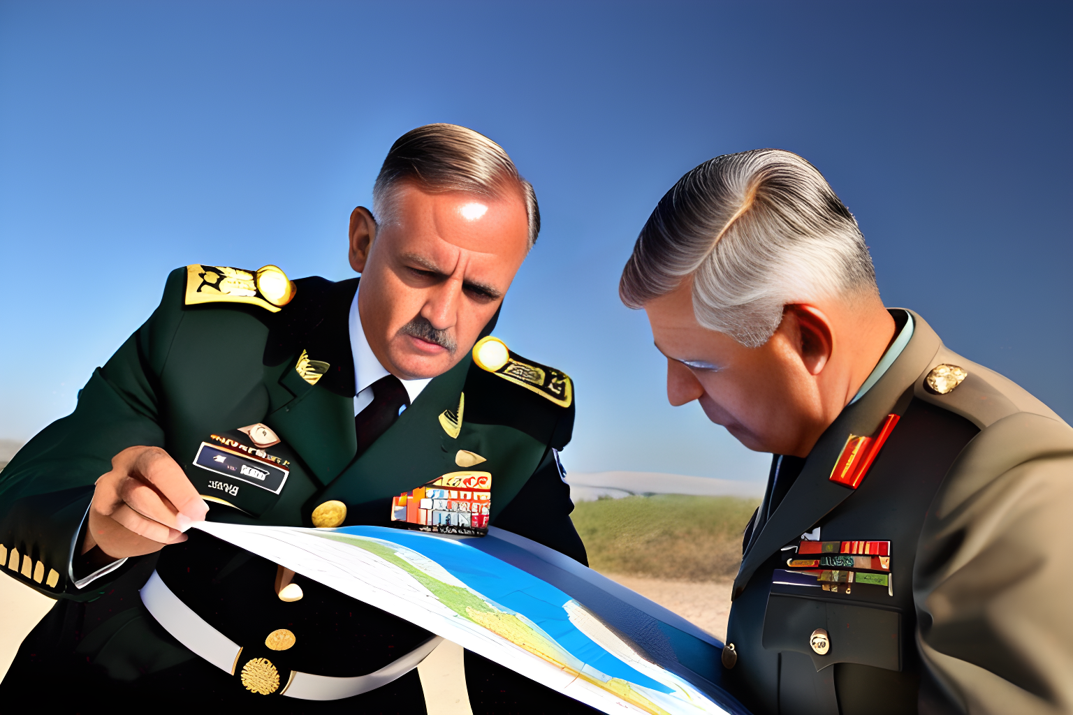 generals looking at a map