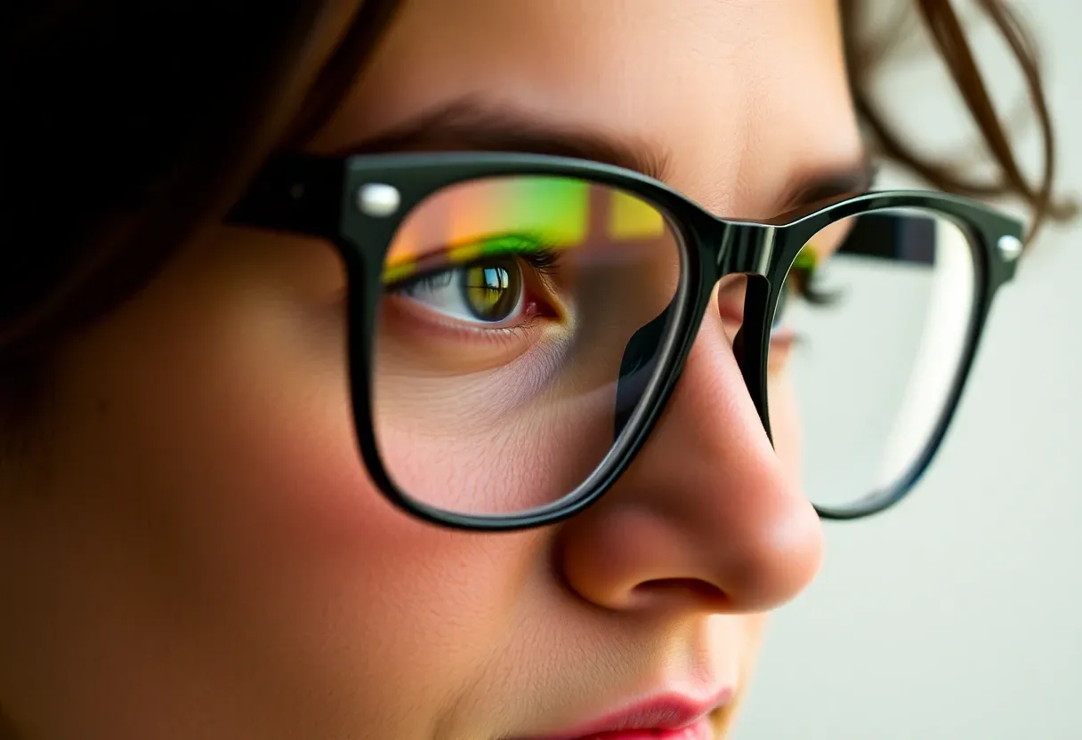 glasses giving a person clearer vision