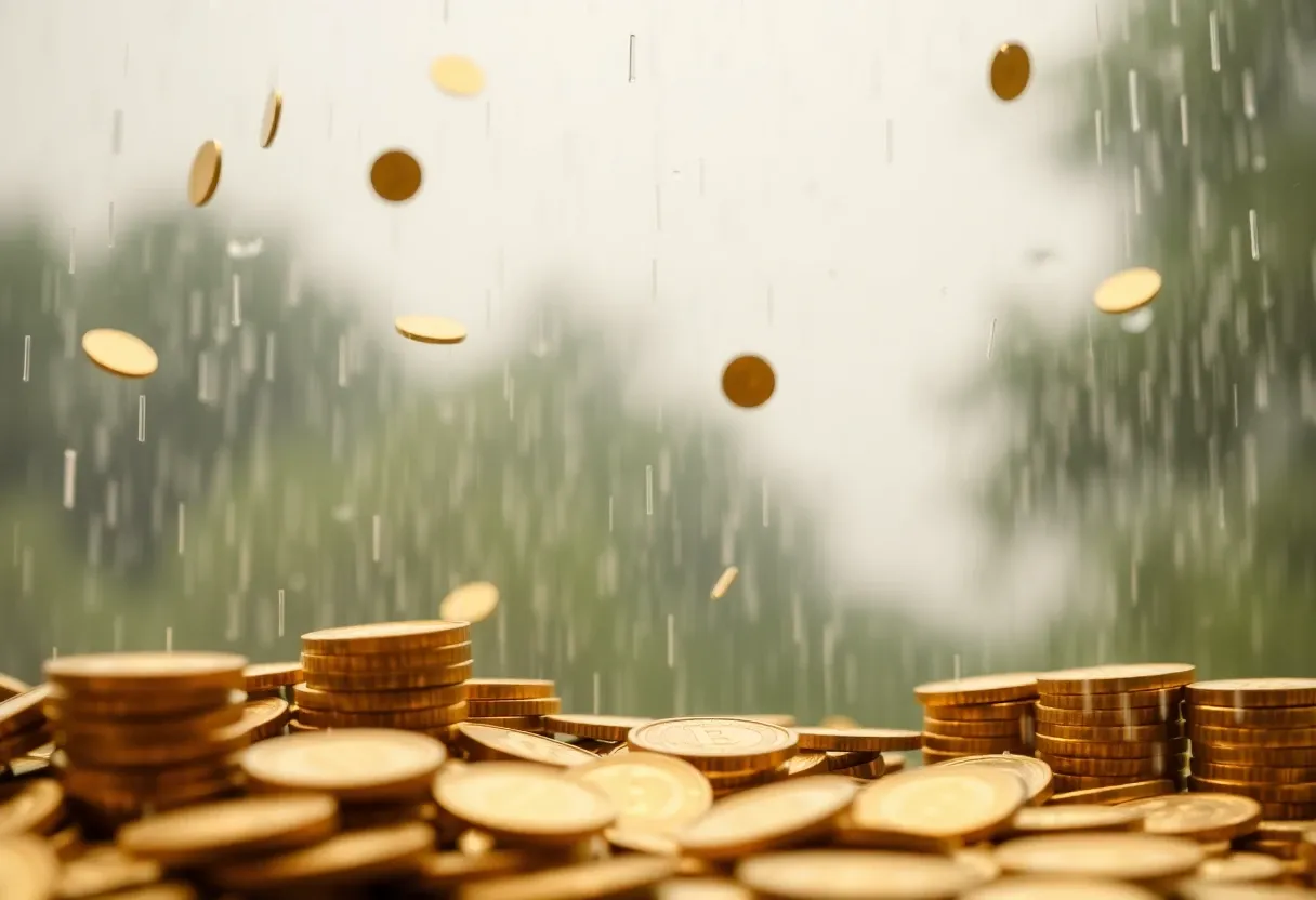 gold coins raining down
