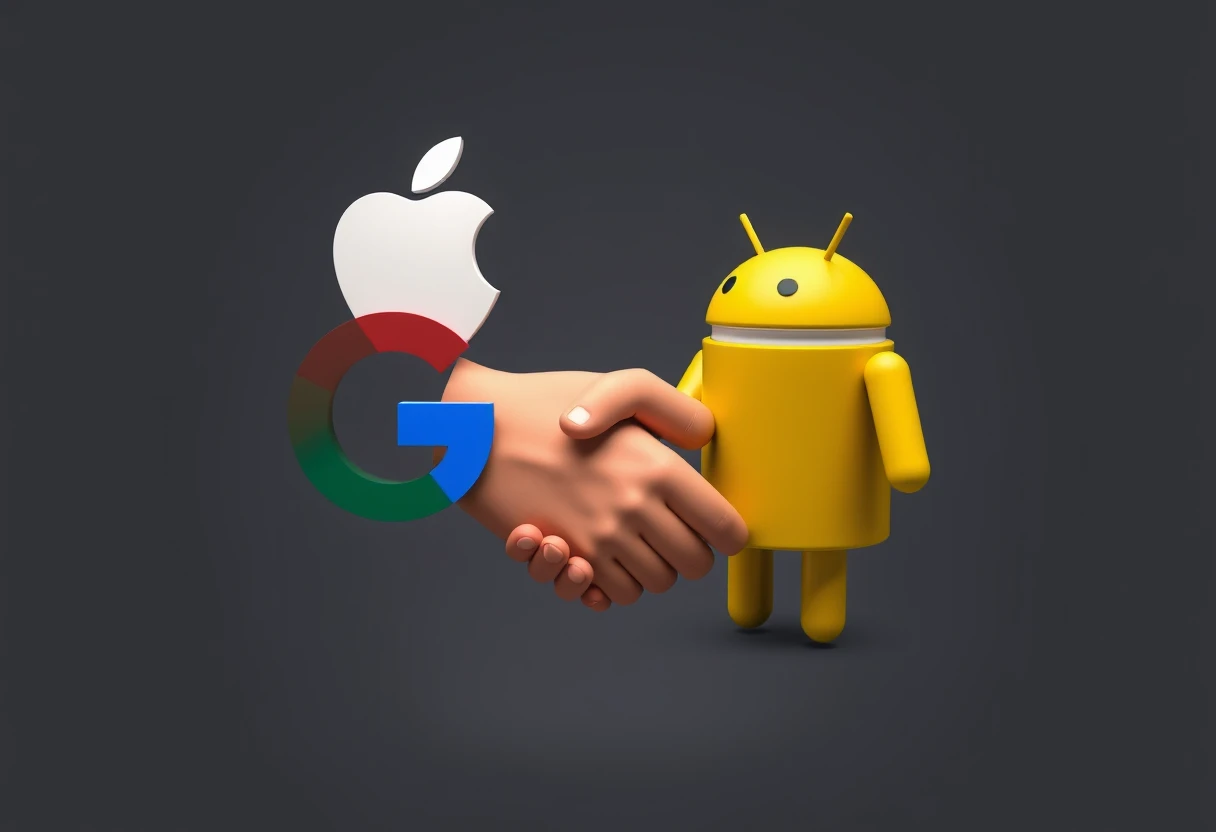 google shaking hands with apple and android