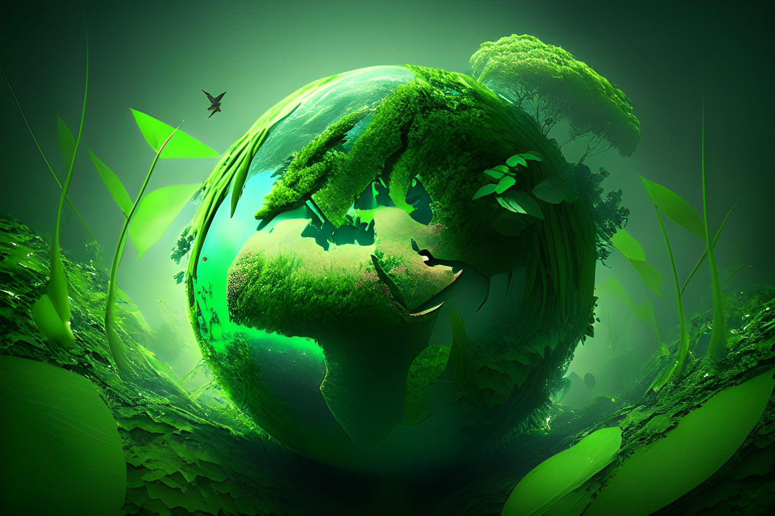 green vibrant world