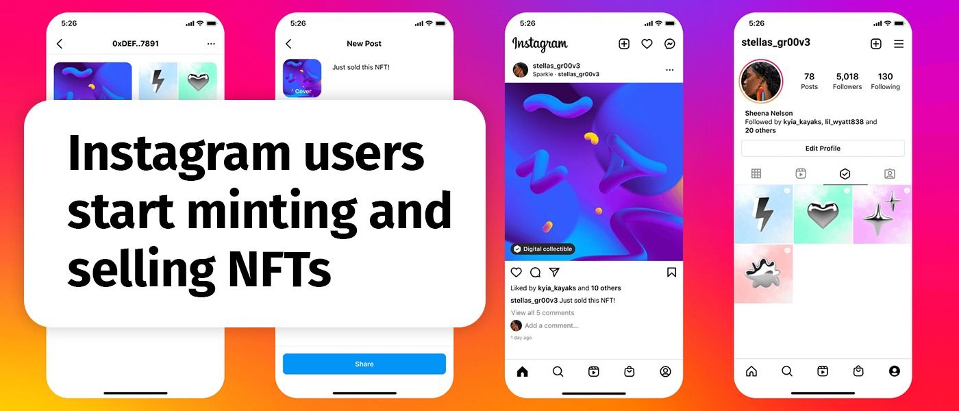Пользователи Instagram начинают майнить и продавать NFTS
