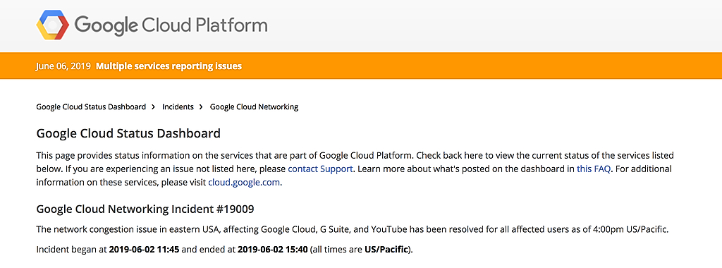Why Many Google Services Were Down for 3 hours 19 minutes, 4 hours and 25 minutes