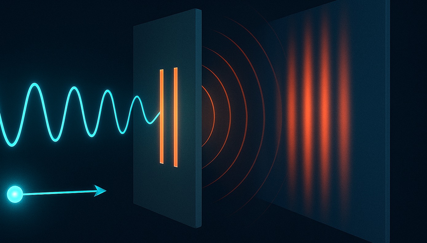 AI Generated Image: Electron in double slit experiment
