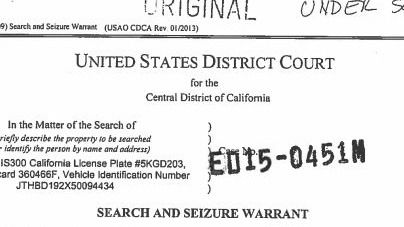 Apple vs. FBI: Search and Seizure Warrant