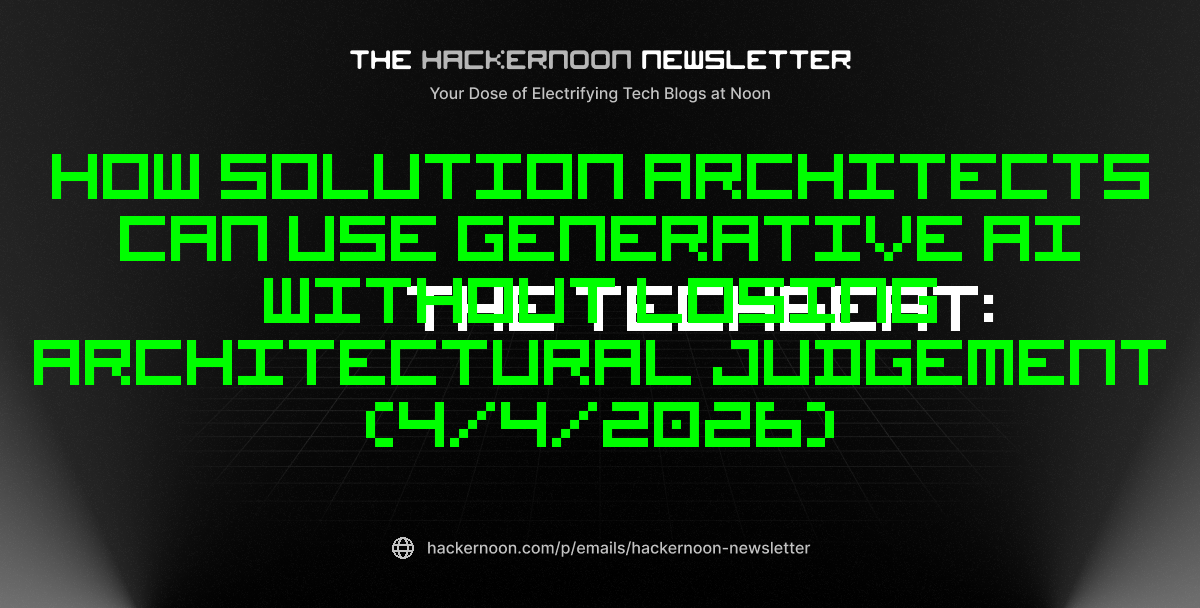 The TechBeat: How Solution Architects Can Use Generative AI Without Losing Architectural Judgement (4/4/2026)