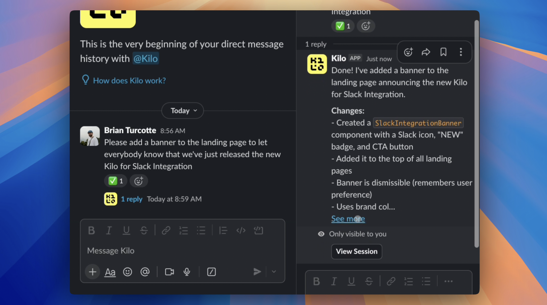 Kilo for slack screenshot #2