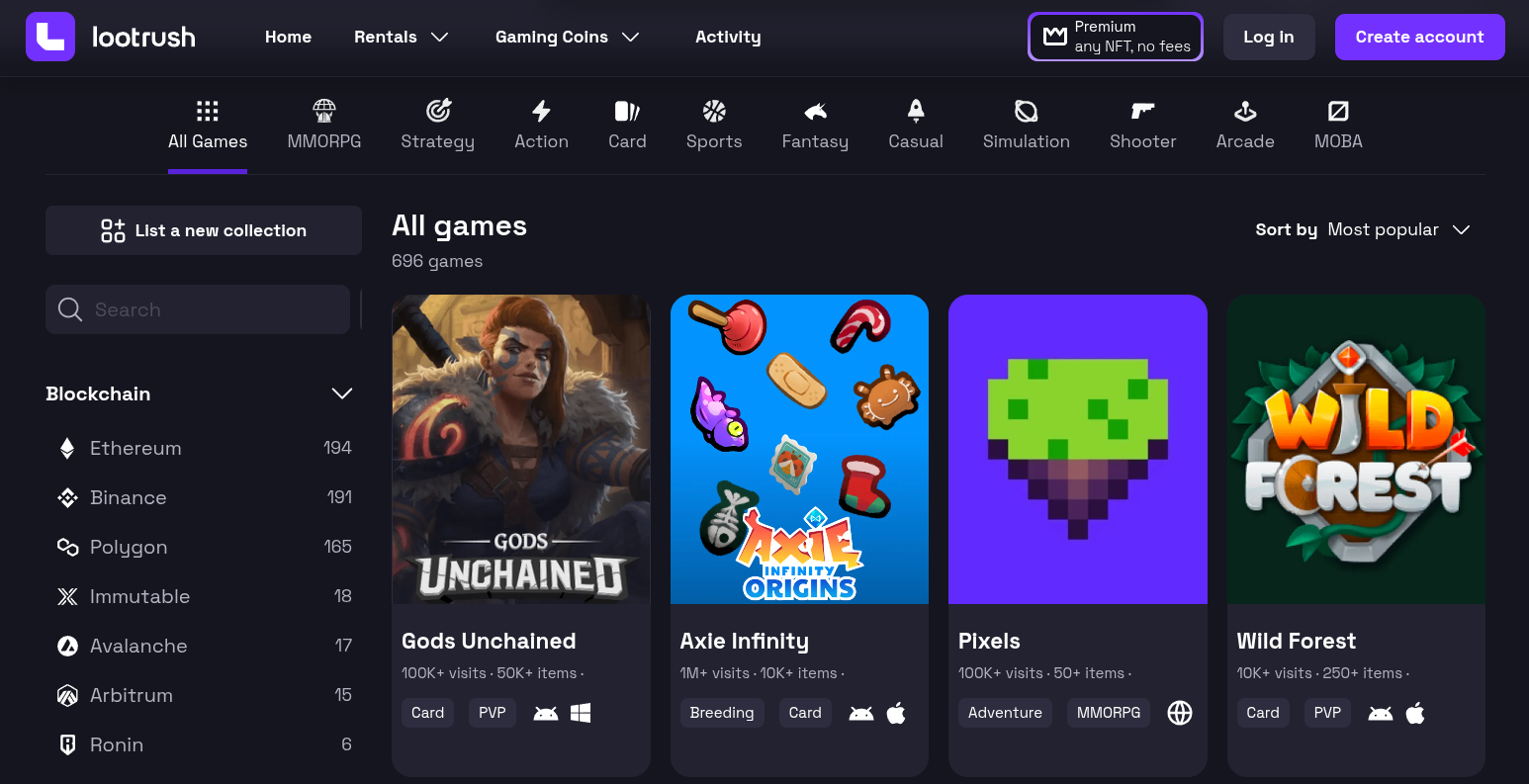 Rent all gaming NFTs