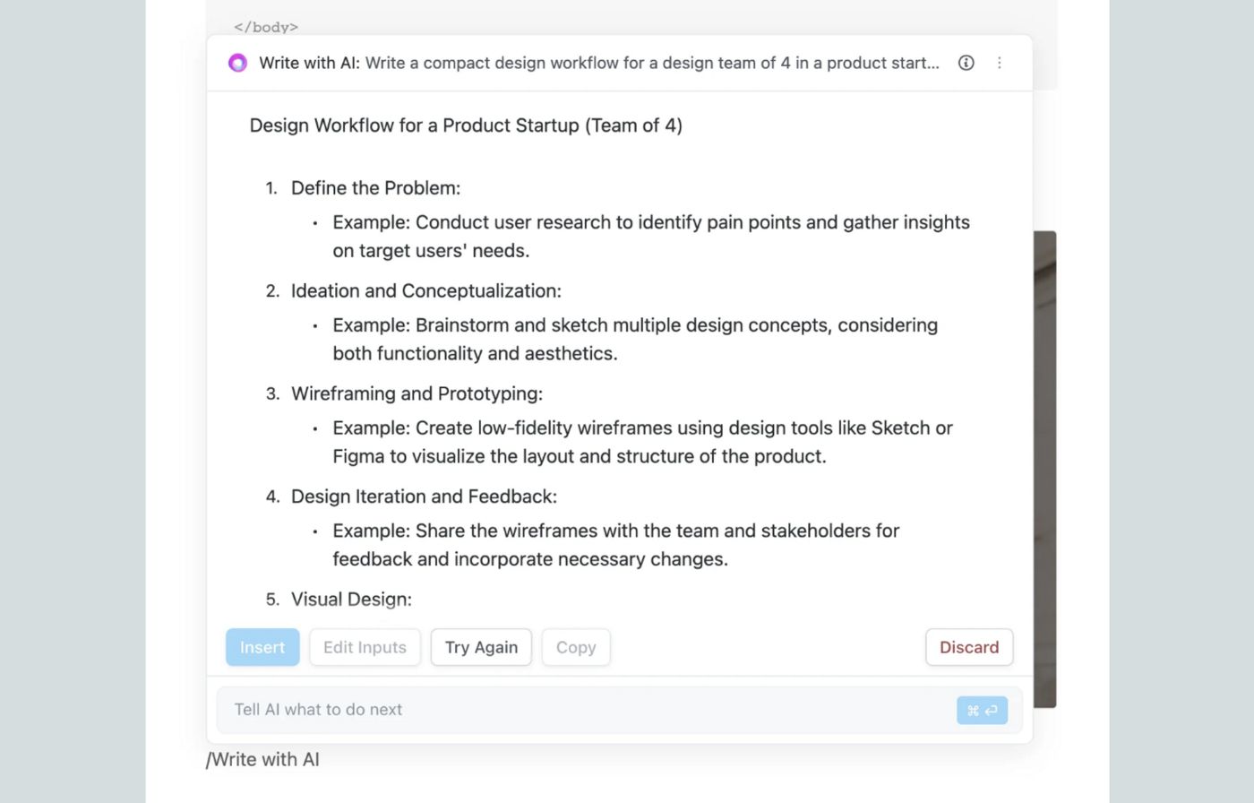 ClickUp AI generating output on the go