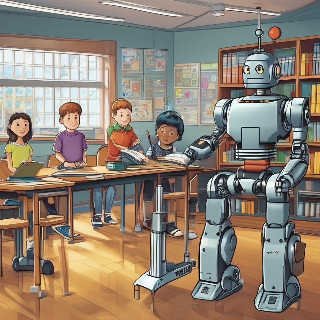 human teacher, robot students