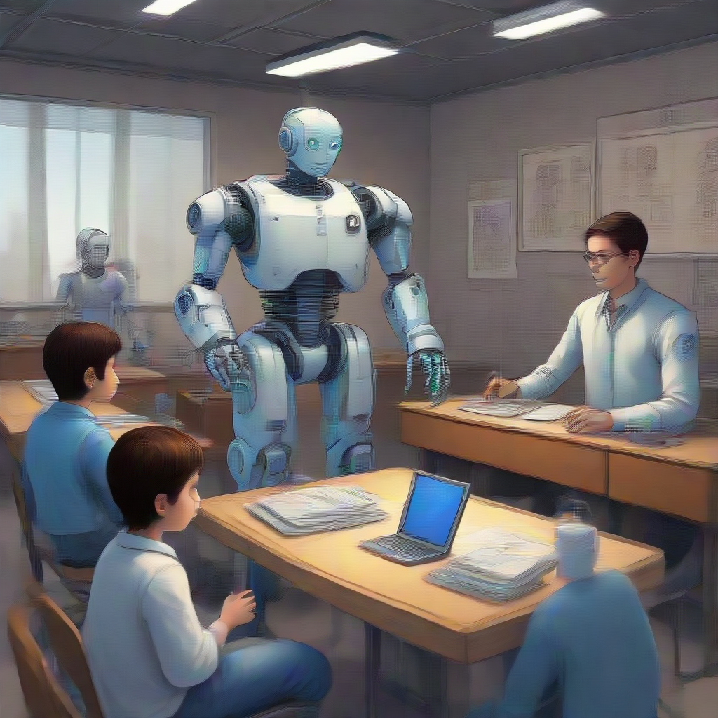 human teacher, robot students