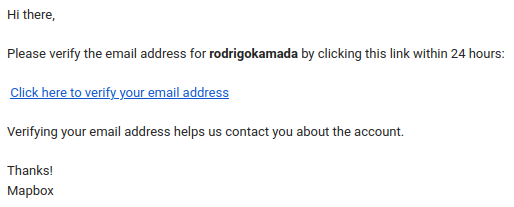 Mapbox - Confirm email