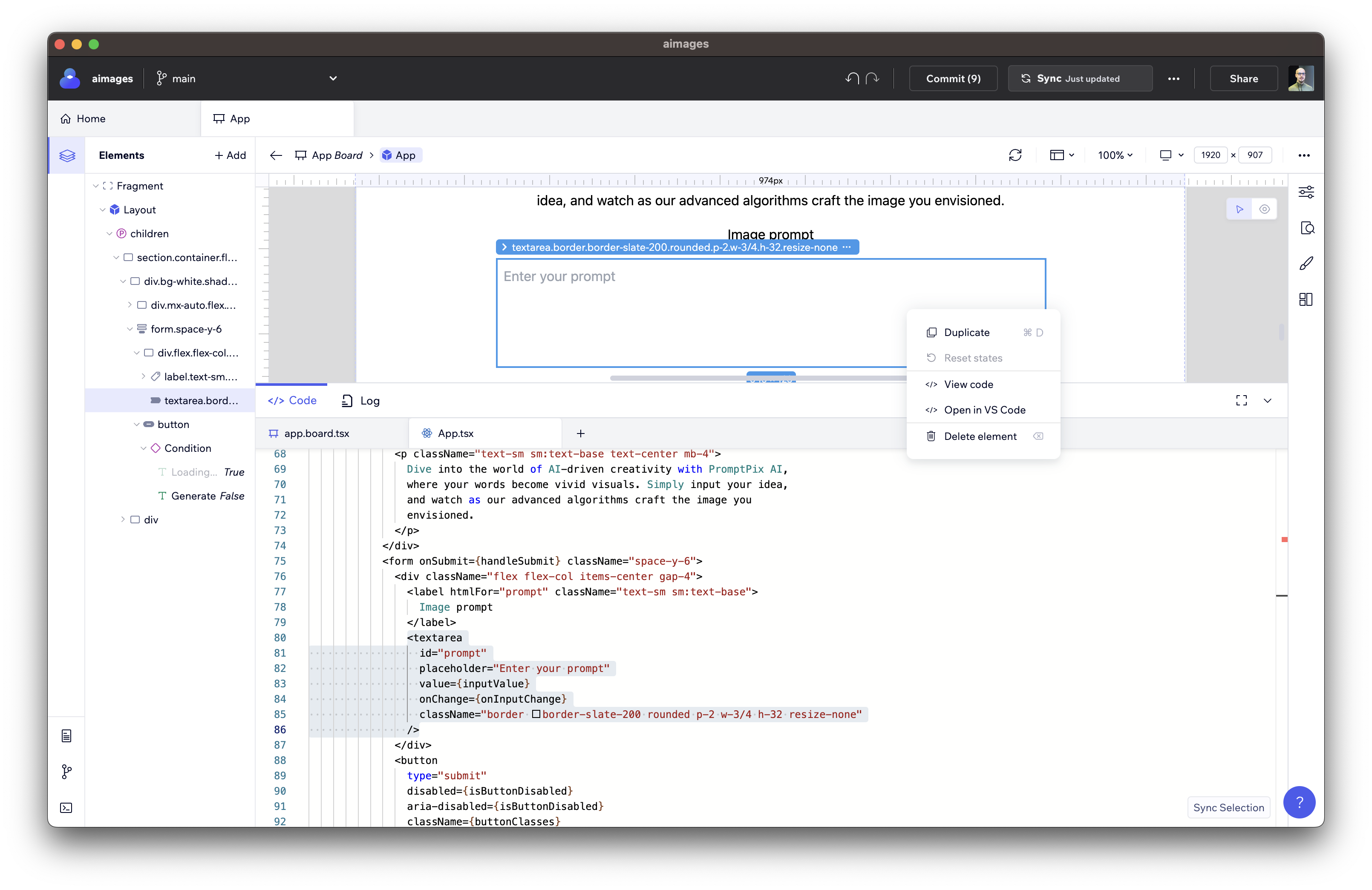 Open code from Codux