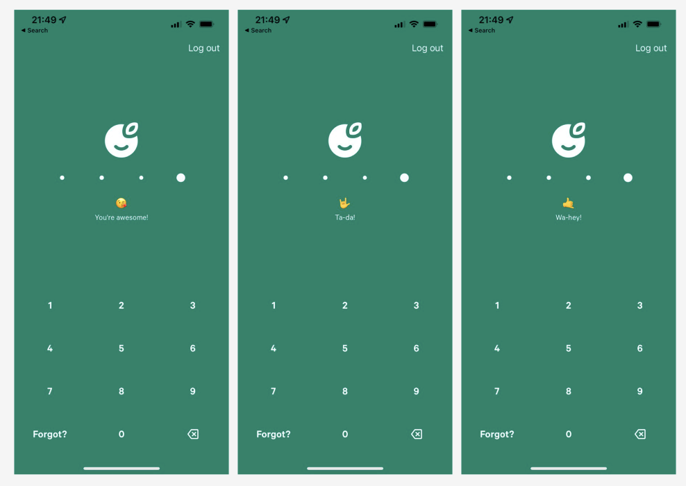 Funny greetings in the Plum app
