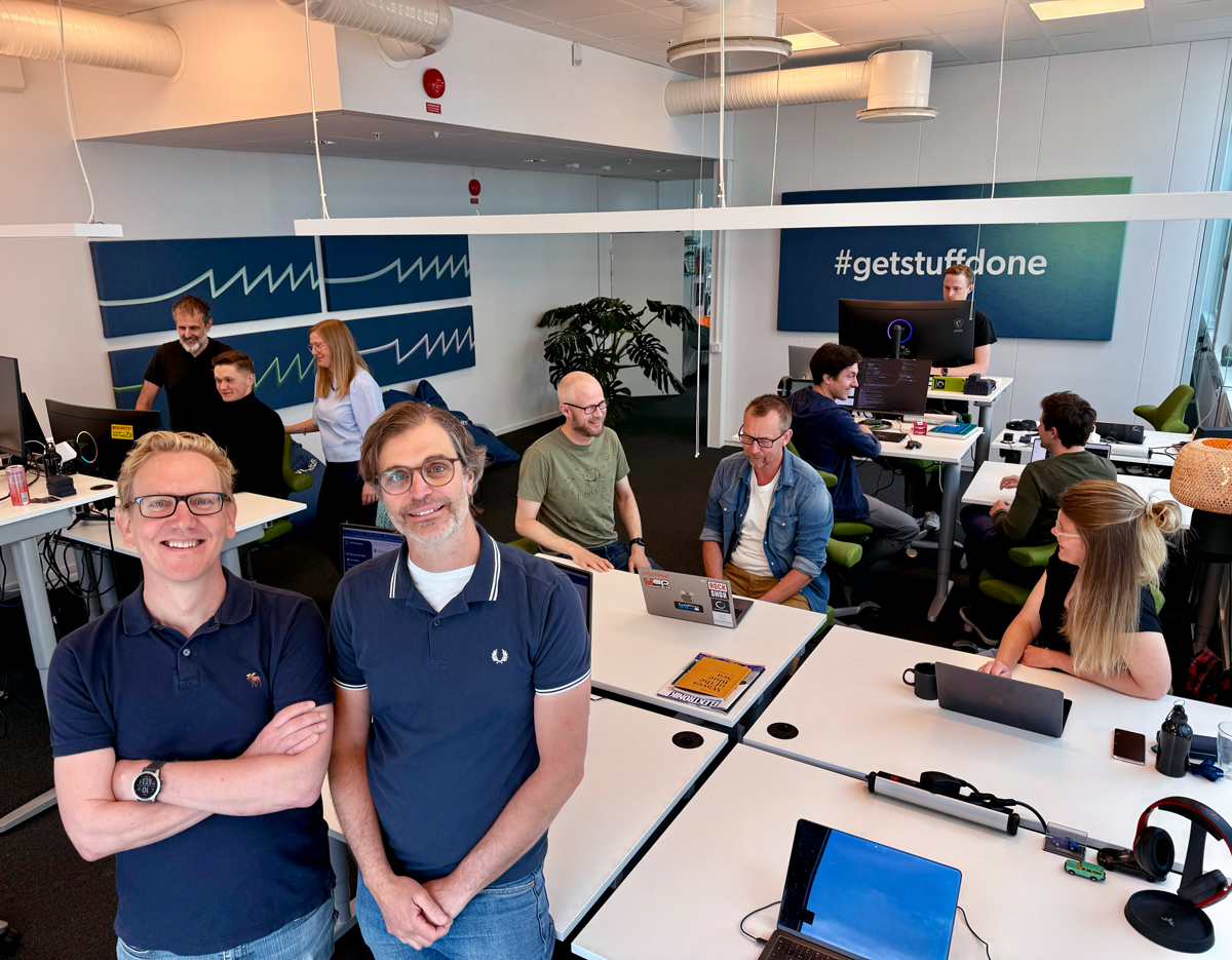 Per Sigurdson, CEO and Aleksandar Filipov, CTO with the agile and fast-moving team in RemotiveLabs’ offices in Media Evolution City in Malmö, Sweden.