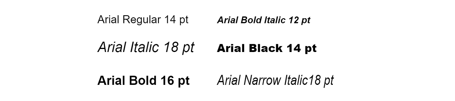 arial fonts