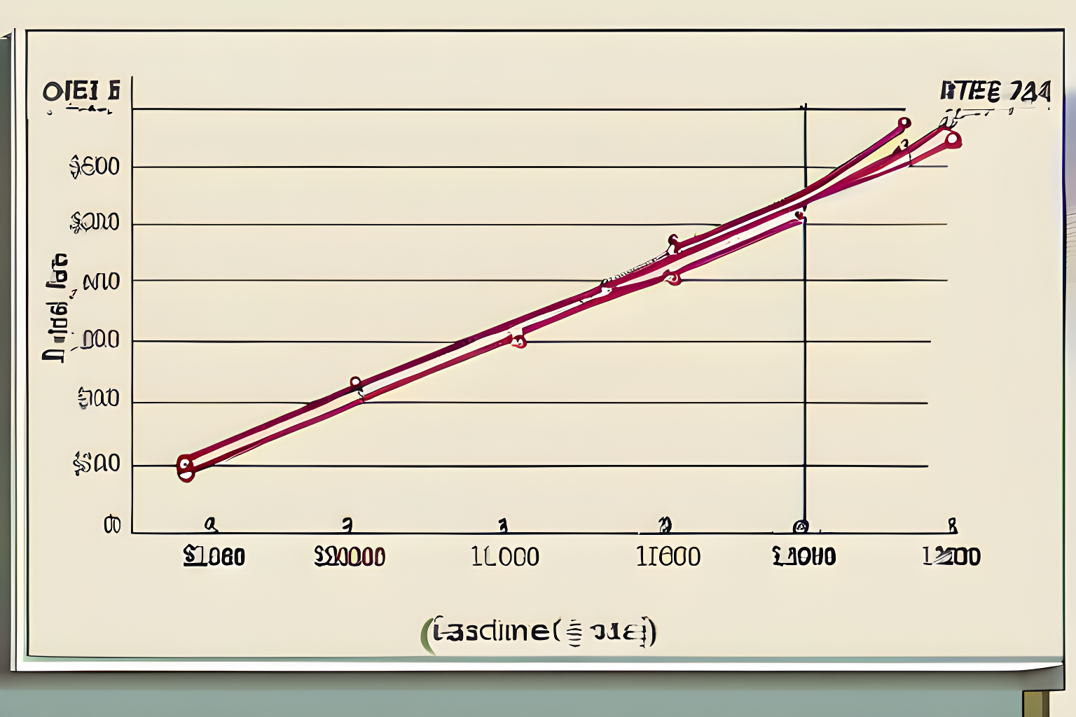 Illustrate a chart/graph for revenue plotted against time