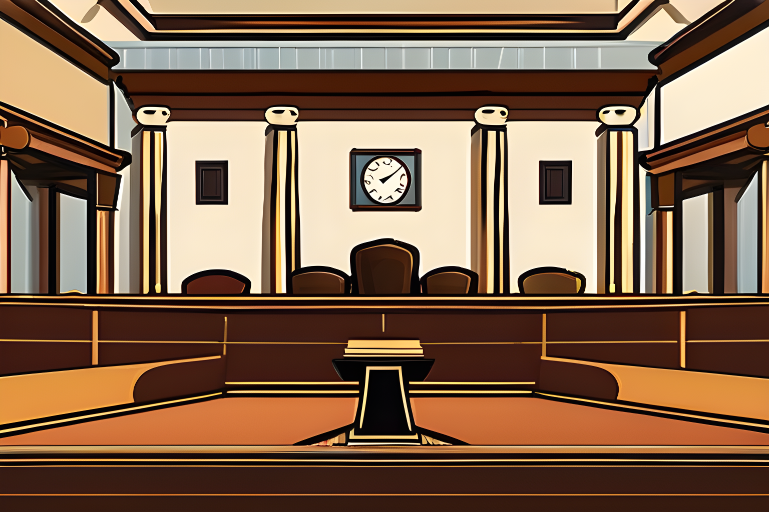 Illustrate a court room