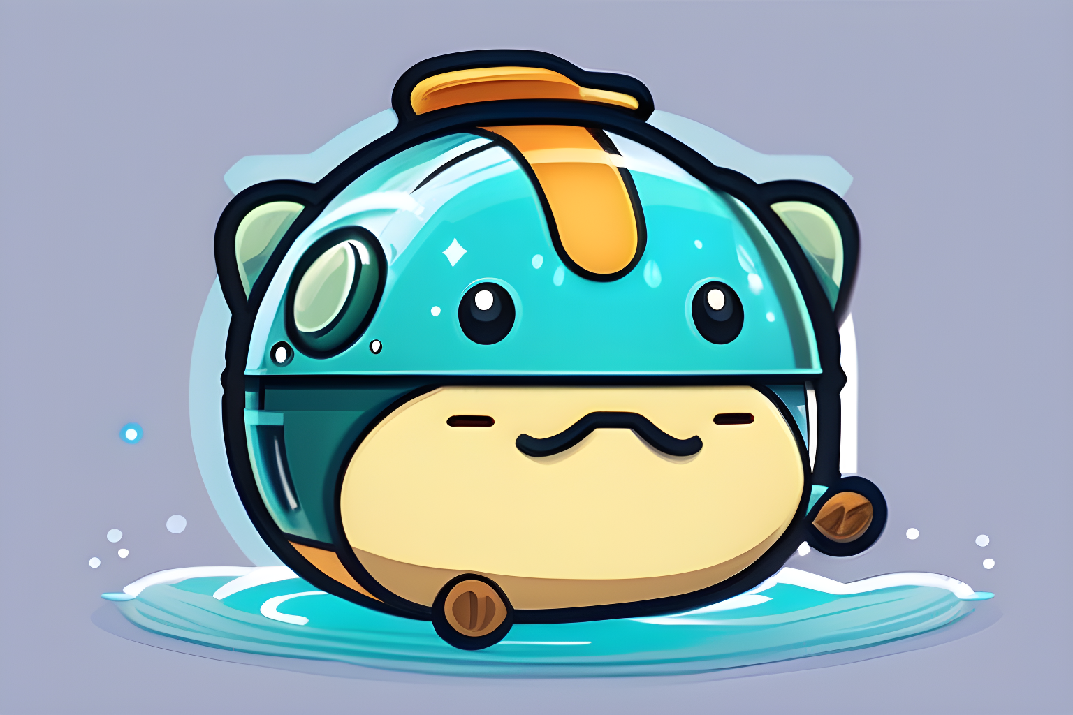 Illustrate an accurate replica of an acquatic axie from axie infinity