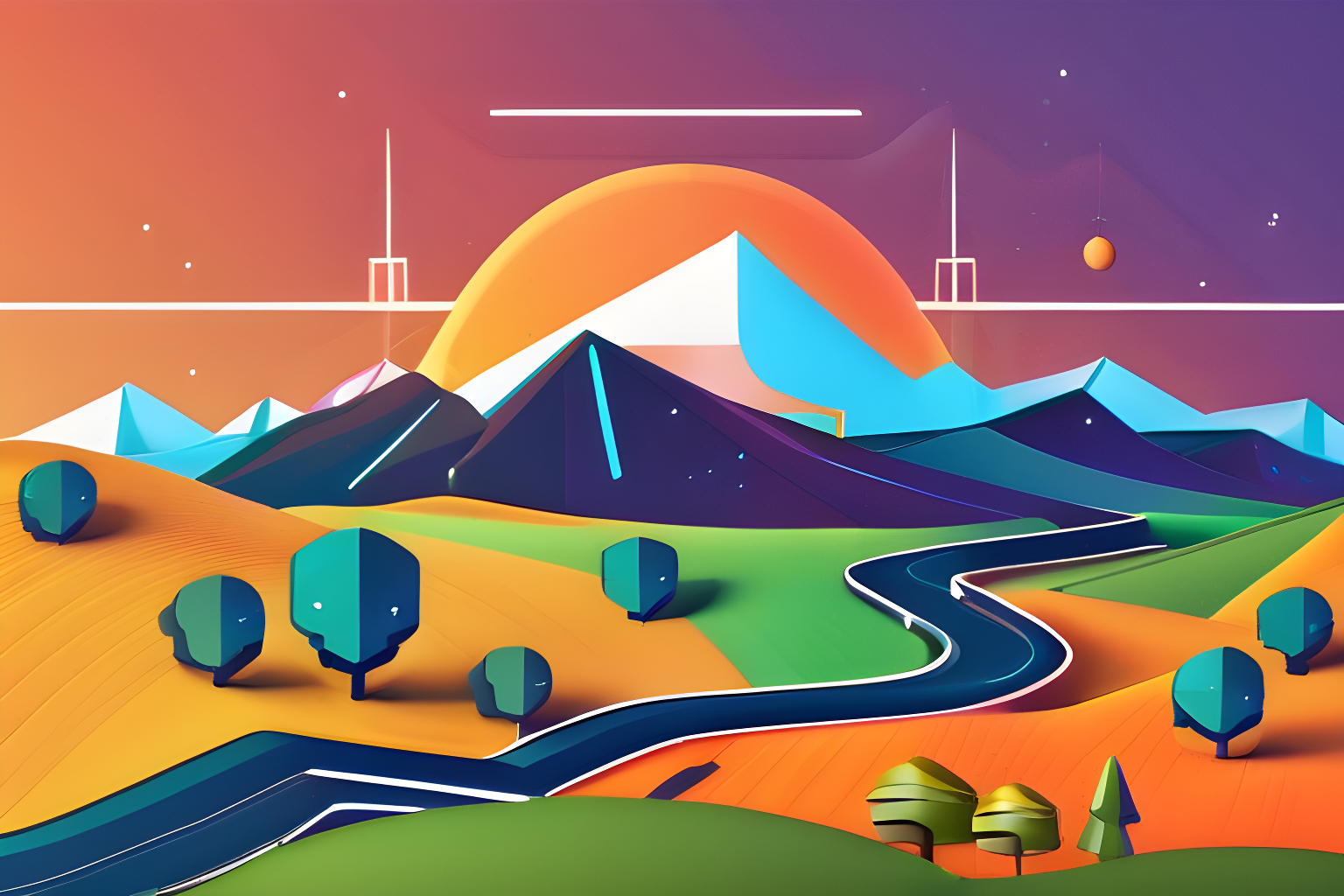 Illustrate an accurate replica of decentraland's logo