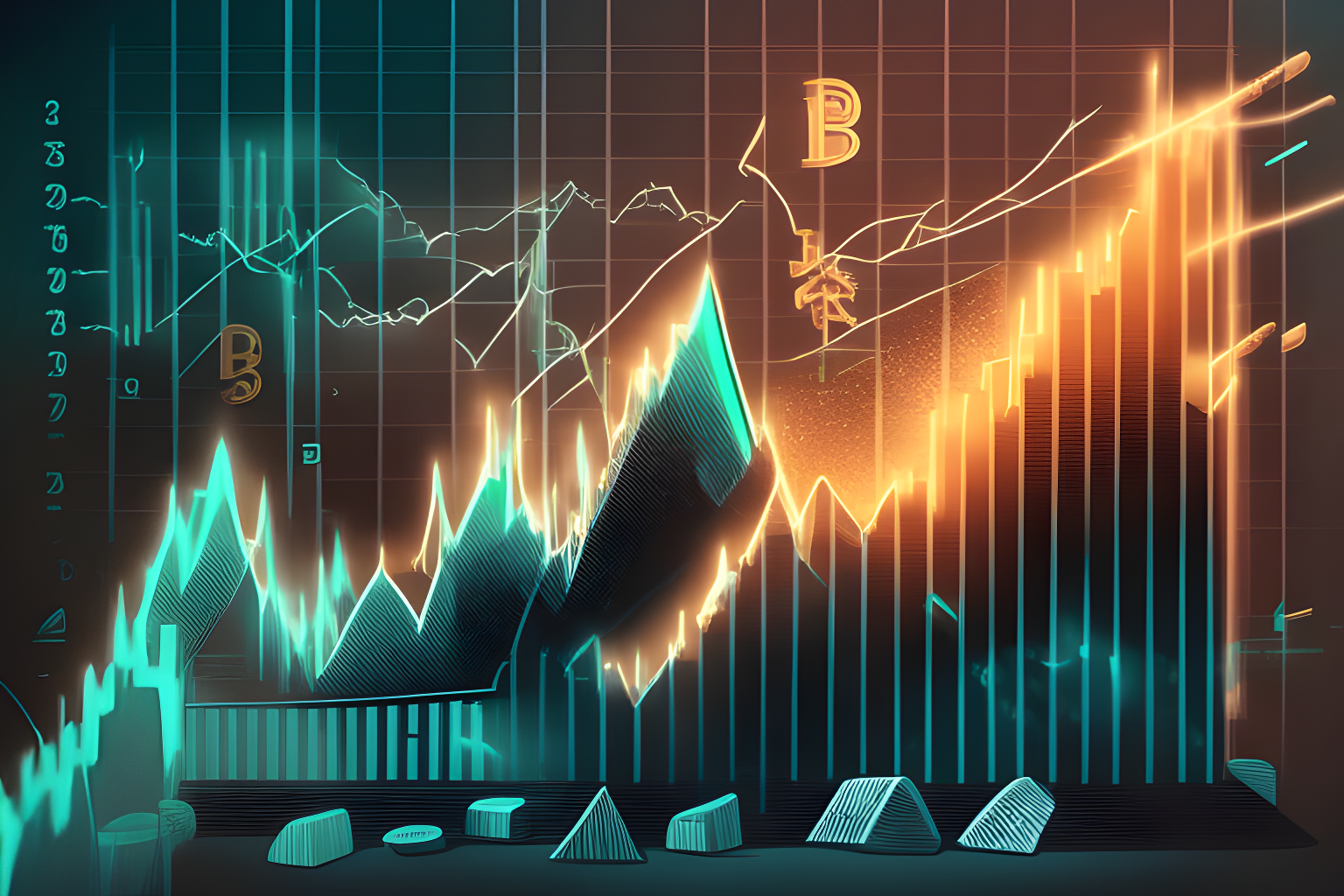 illustrate crypto stocks rising