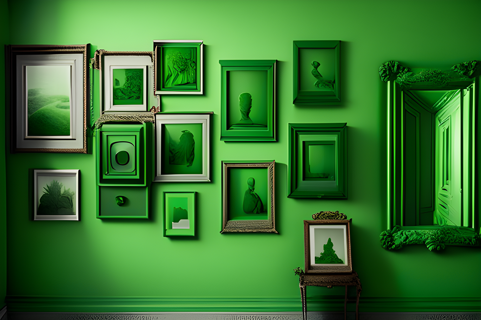 image gallery in green