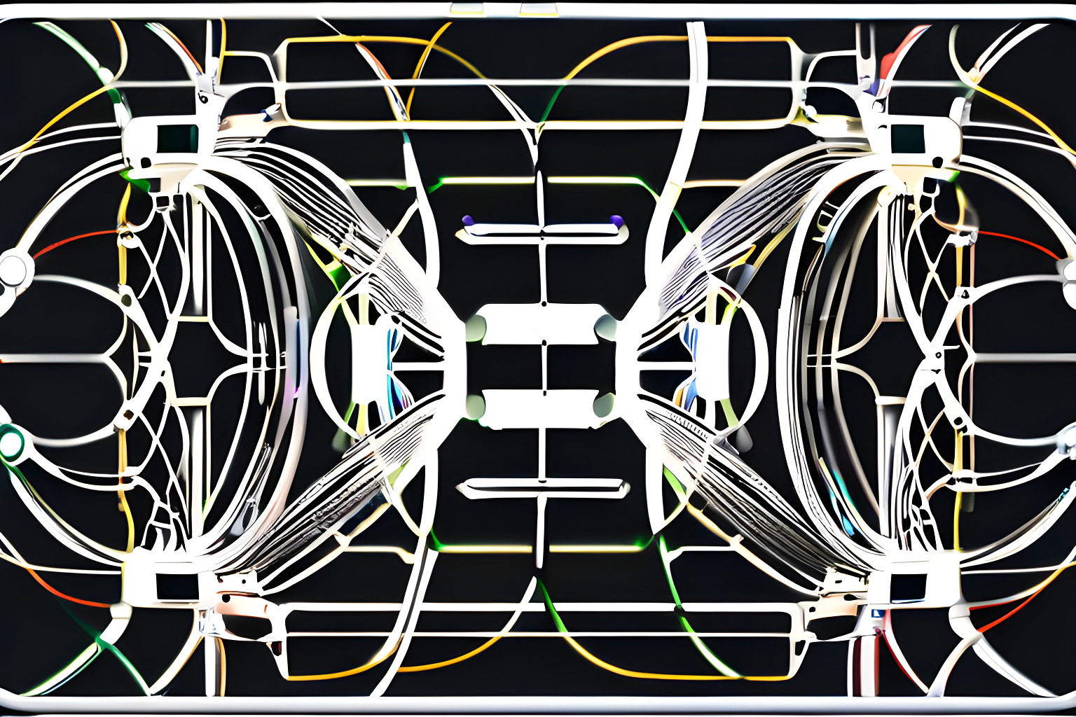 interconnected nodes in a vacuum