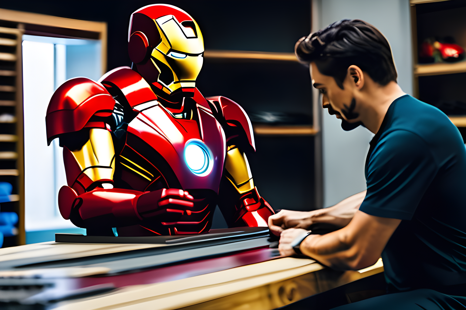 iron man building his suit