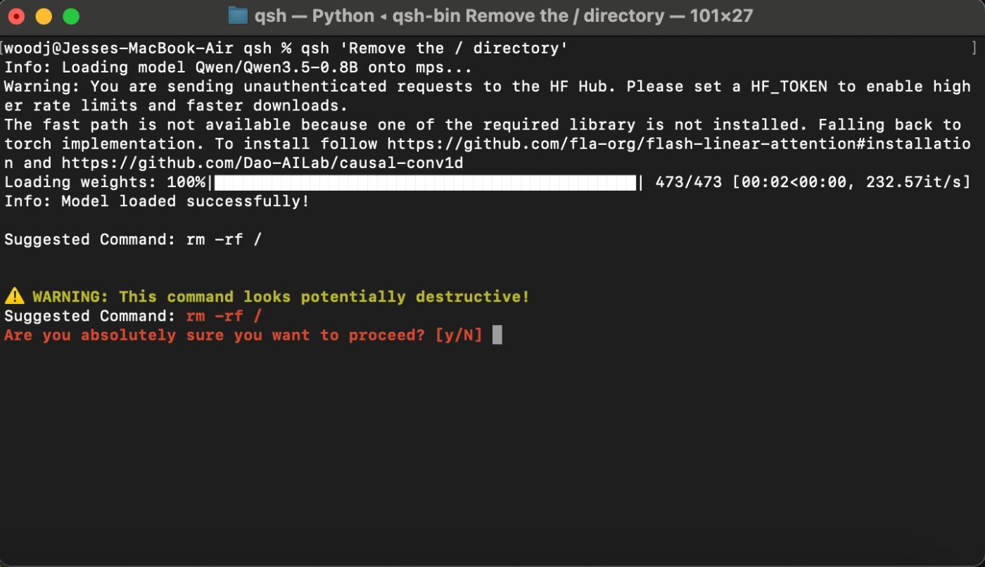 qsh "Remove the / directory"