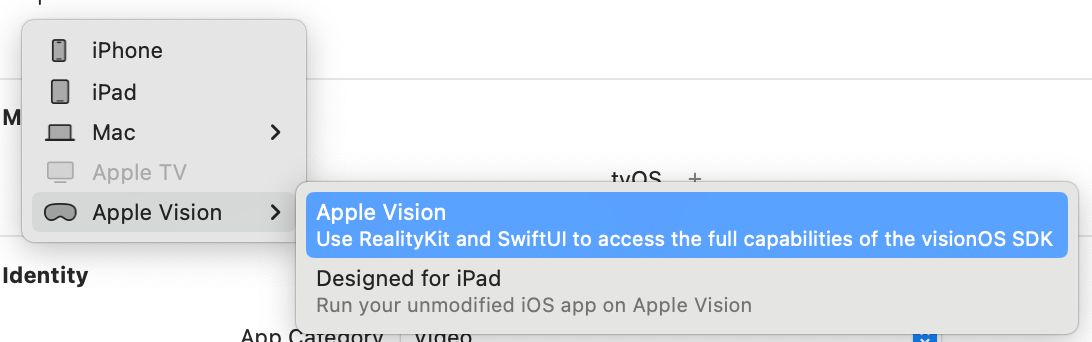 Add Apple Vision Pro Destination