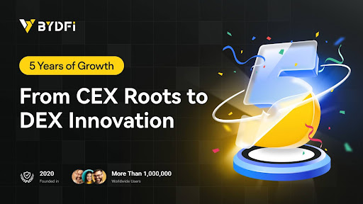 From CEX To DEX: BYDFi Celebrates 5 Years Of Remarkable Growth