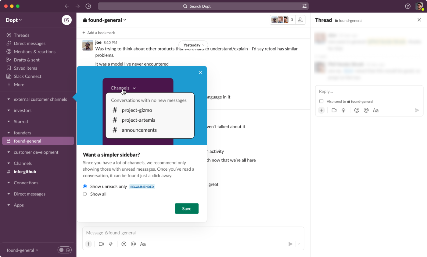A preview of Slack's multi-piece, contextual onboarding