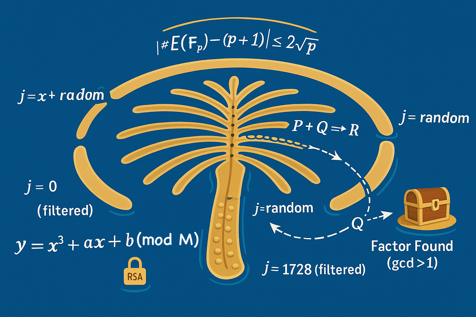 Mapping Prime Factorization onto Palm Jumeirah: A Geometric View of the Elliptic Curve Method