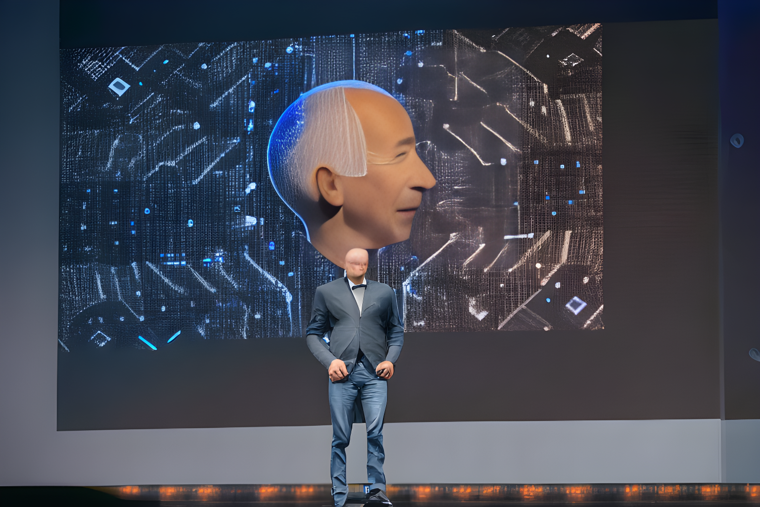Jeff Bezos announcing the launch of AI product